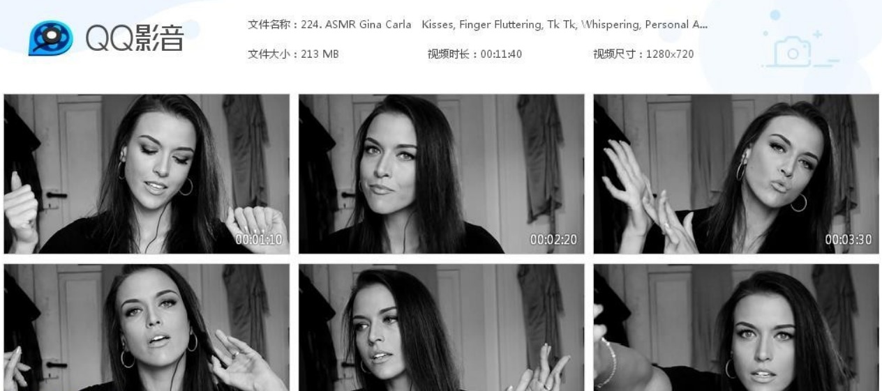ASMR Gina Carla &#8211; 吻音，手势动作，耳语