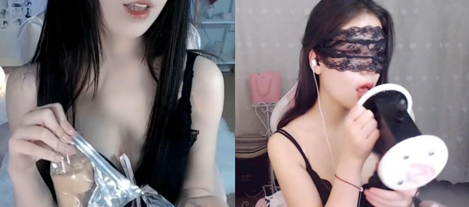 斗鱼主播mei莓mua - 超火定制吃男朋友+橙子喵酱ASMR - 舌头真灵活